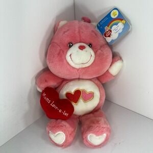 2002 Care Bears Love-a-Lot Bear Pink Hearts 20th Anniversary 13" Plush Mother